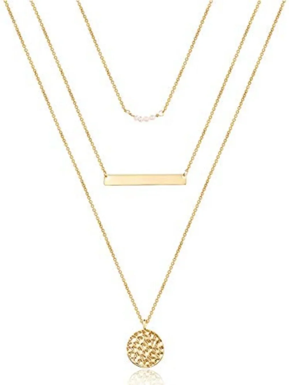 New - Dainty Layered‎ Choker Necklace, Handmade Y Pendant Necklace Multilayer